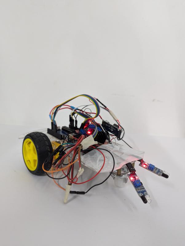 Arduino mobile robot with two infrared sensors and differential-drive wheels